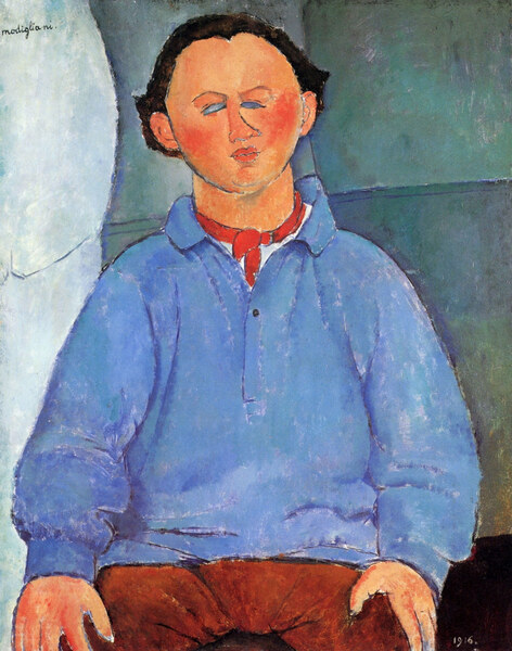 Modigliani - Portrait of Oskar Miestchaninoff by Modigliani